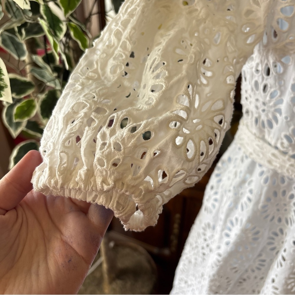 NEW Lilly Pulitzer Mialynn Midi Eyelet Shirt Dress White Pinwheel Women’s 8 NWT - Picture 4 of 9